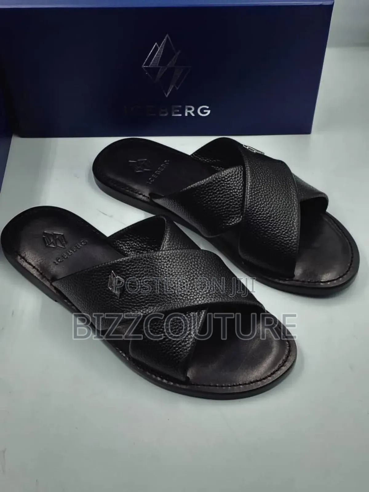 Original Iceberg Leather Slippers Available in Store