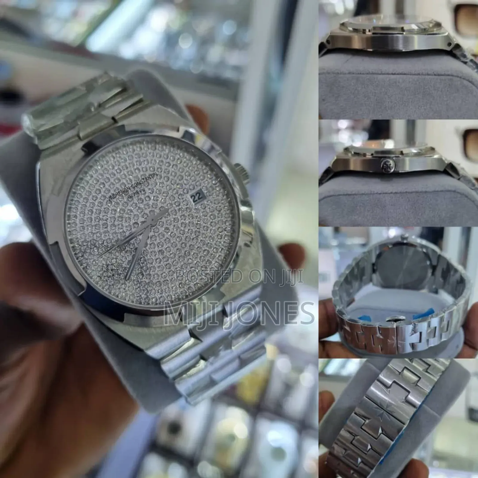 "Silver Vacheron Constantin Watch With Date Replica"