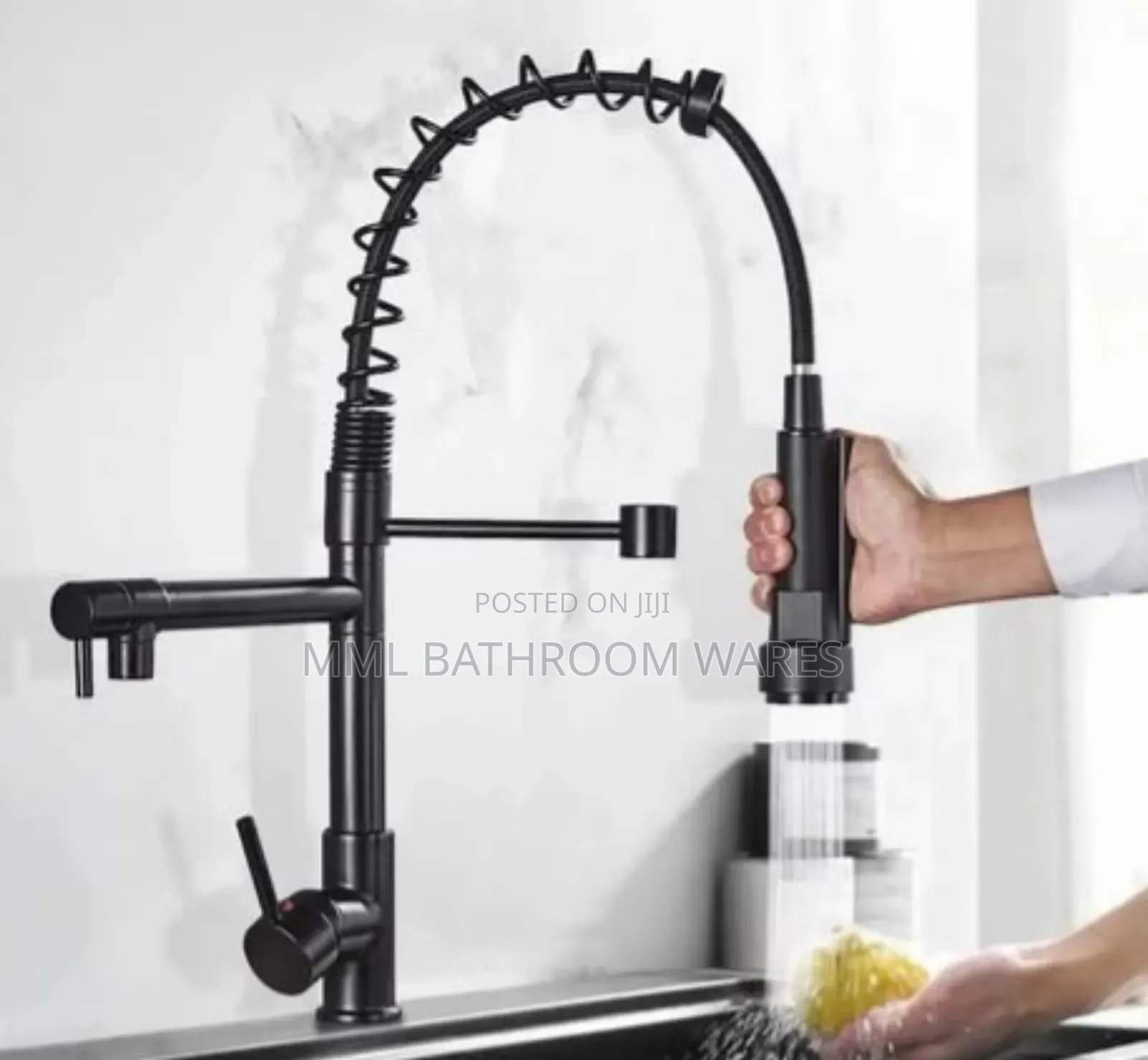 Double Spout Spring Kitchen Sink Mixer Faucets