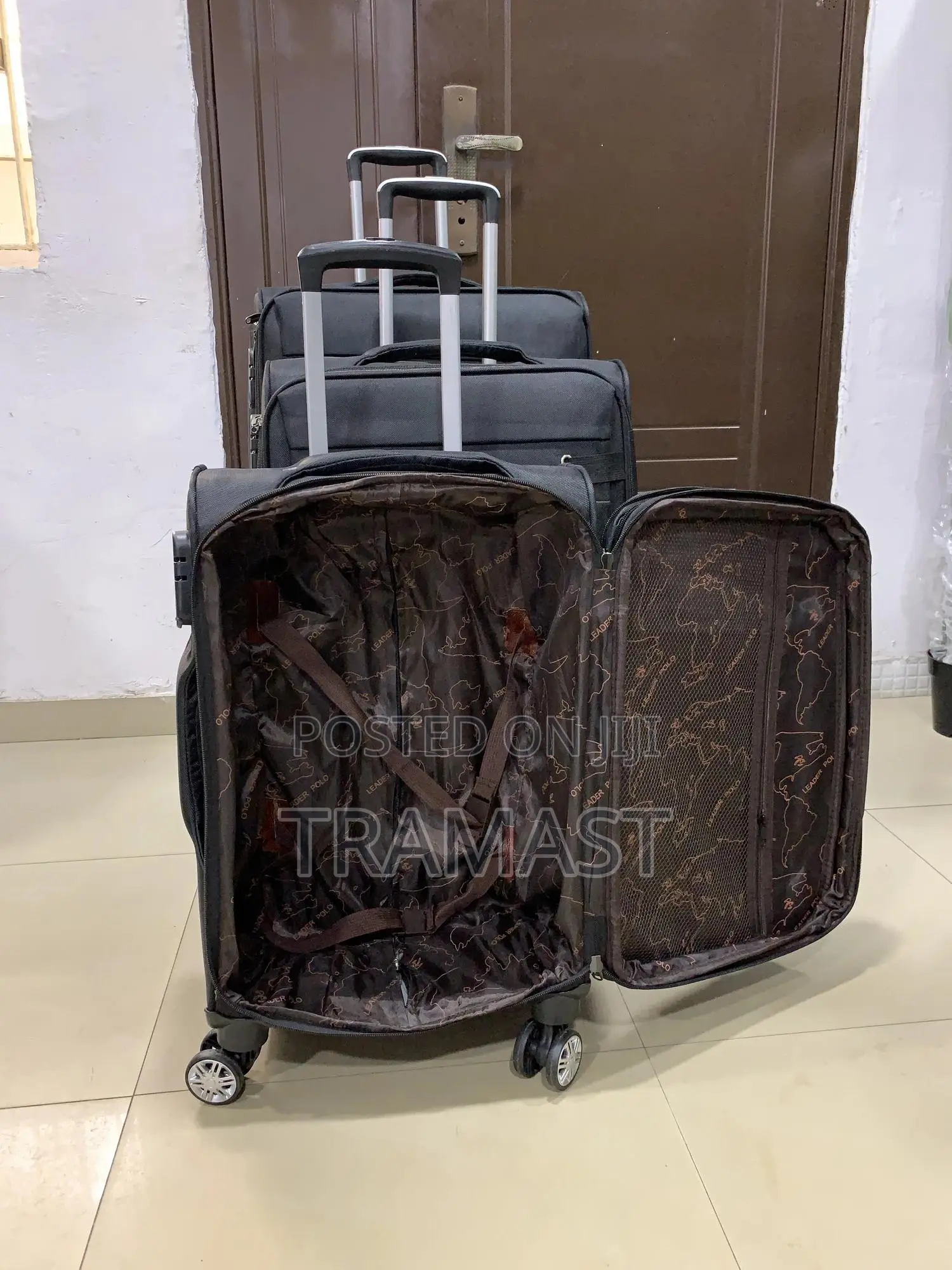 Leather Polo 3-piece Luggage Set