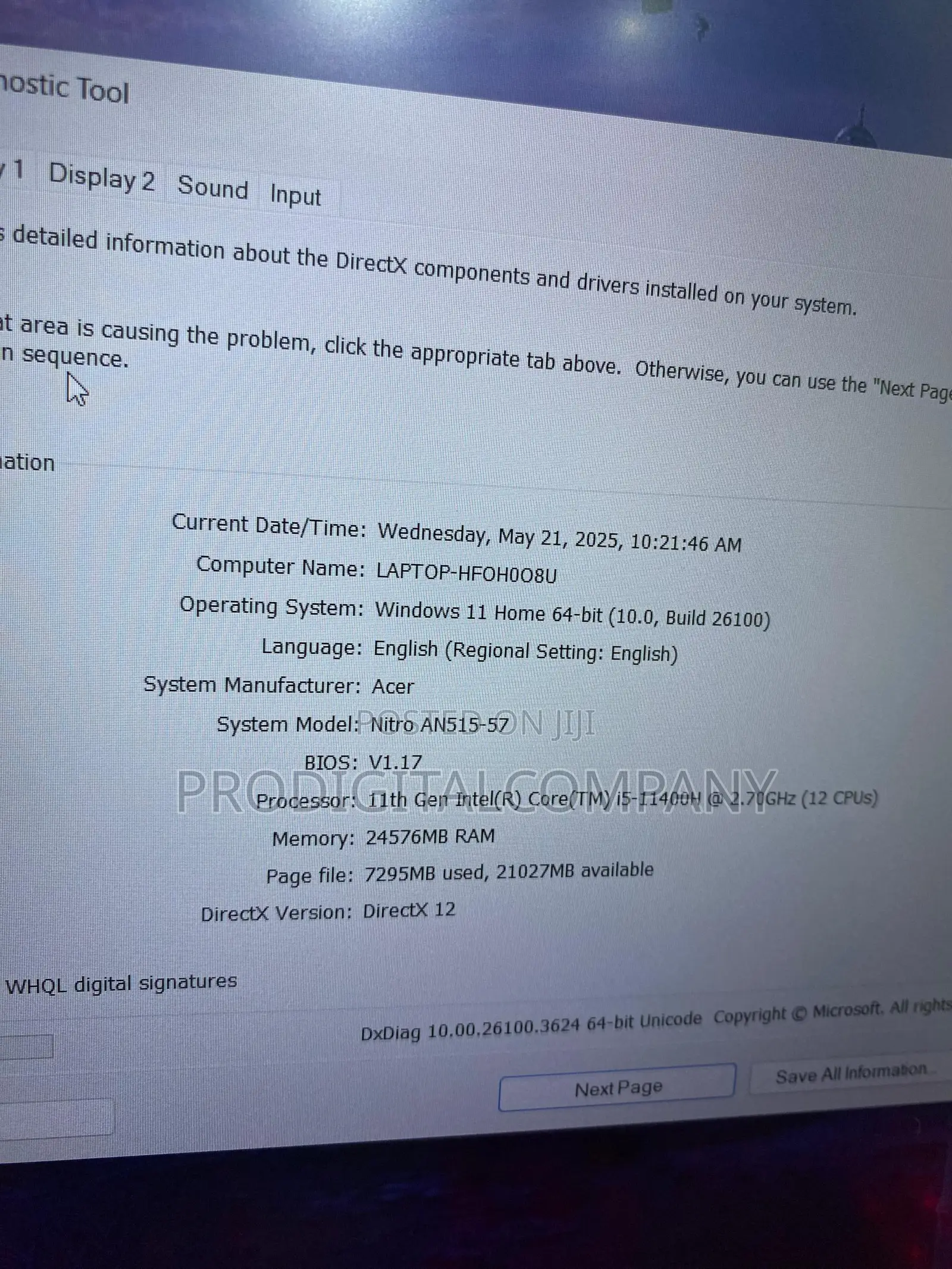 Laptop Acer Nitro 5 16GB Intel Core I5 SSD 256GB