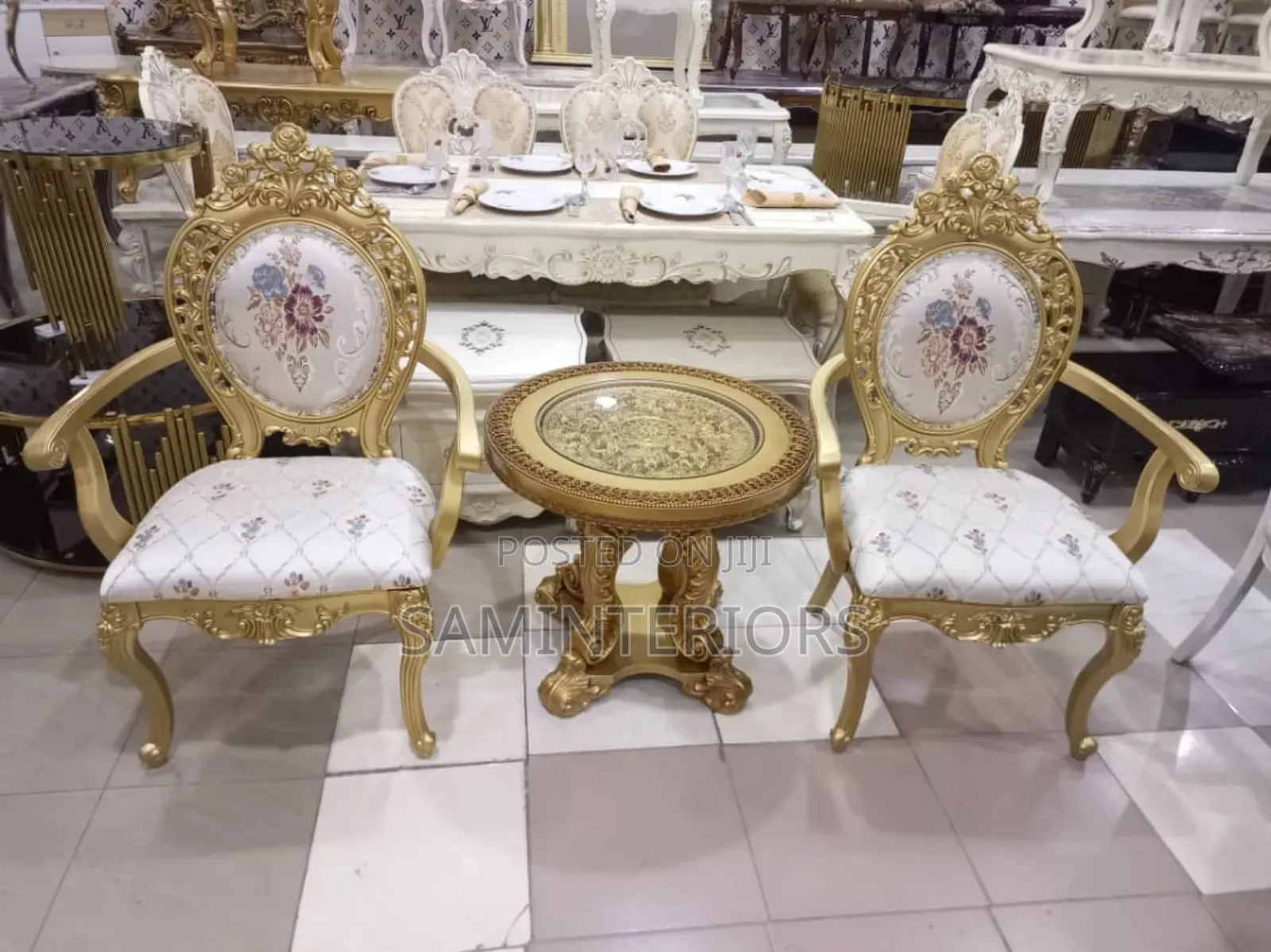 Luxury Royal King and Queen Chairs and Table