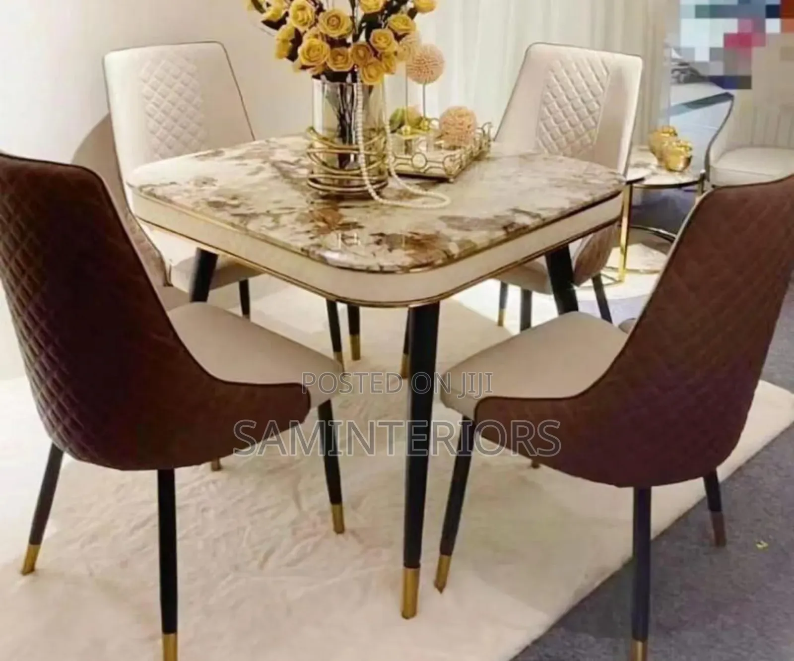 Luxury and Strong Modern Dining Set With 4 Chairs