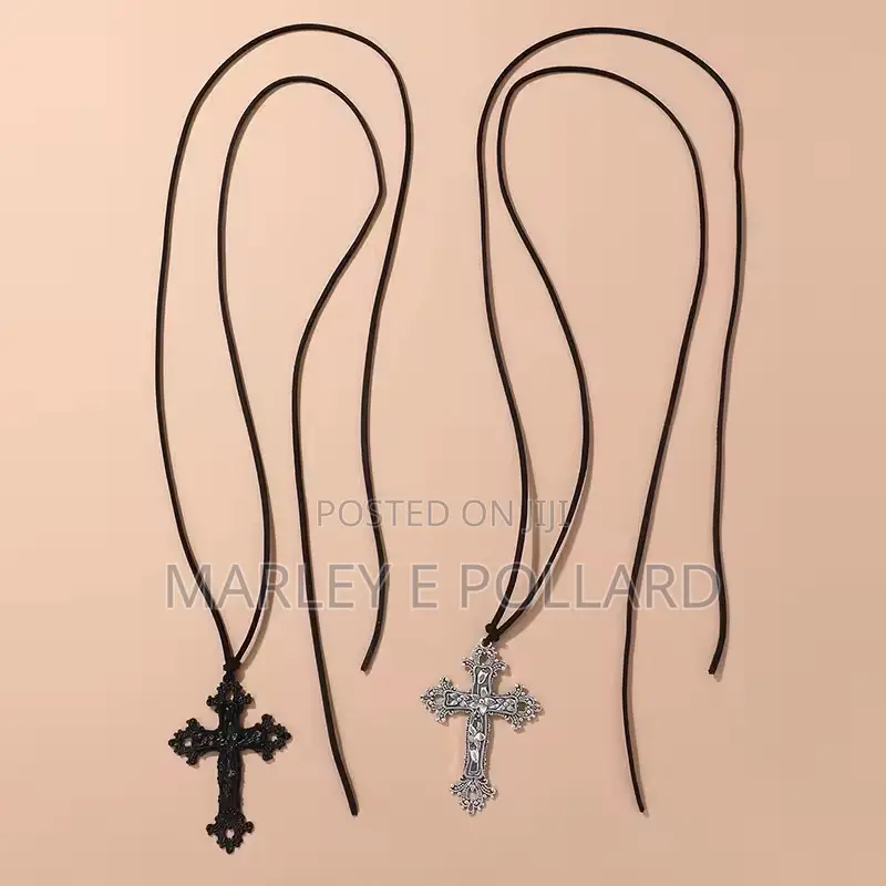 Punk Y2k Choker Goth Cross Necklace