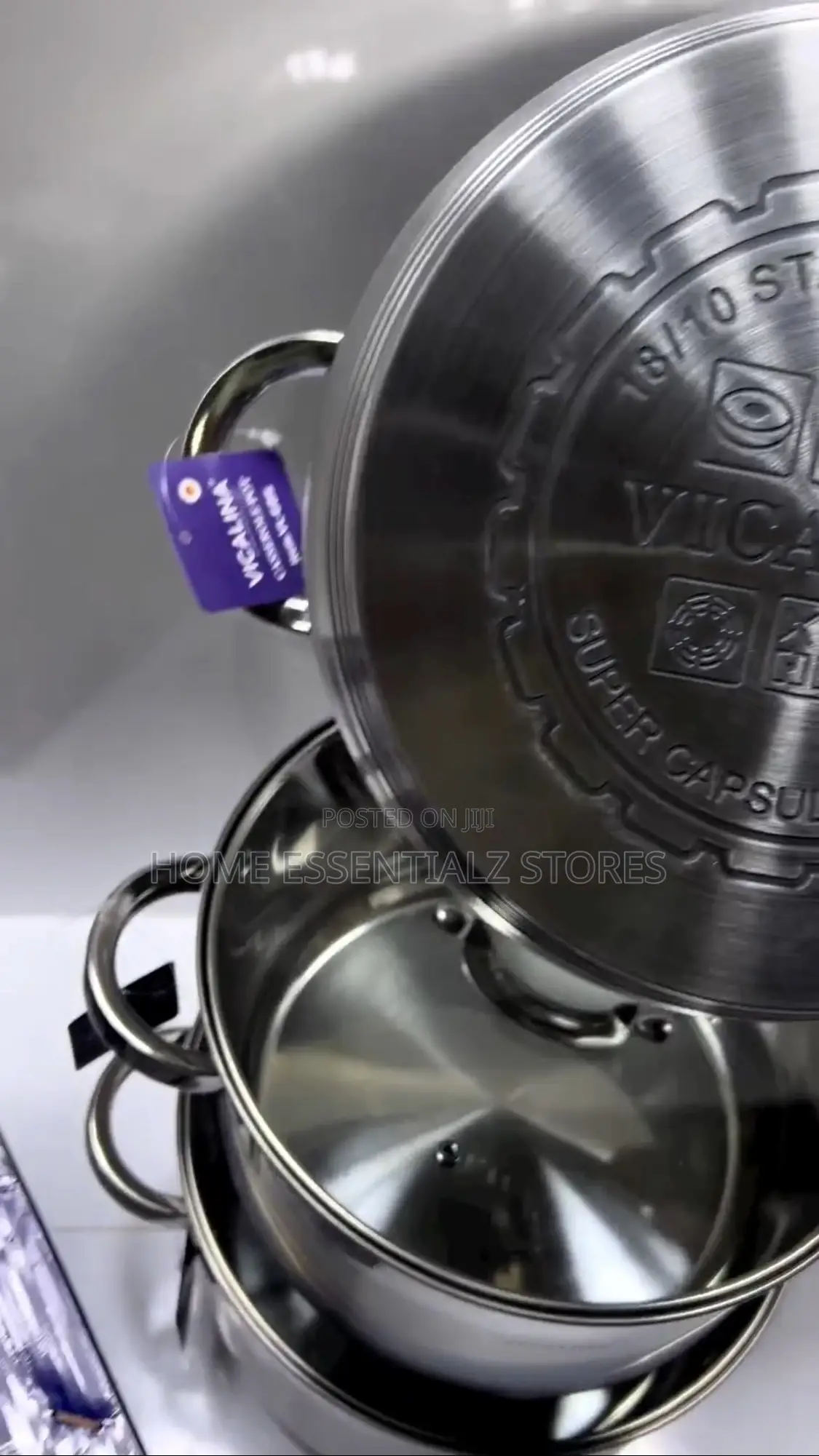 Vicalina Stainless Steel Pots Set - Stainless Pots