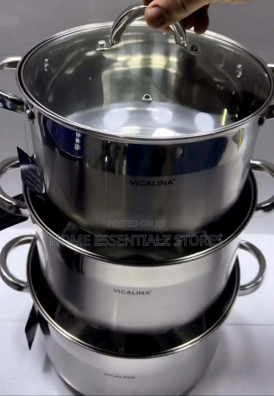 Vicalina Stainless Steel Pots Set - Stainless Pots