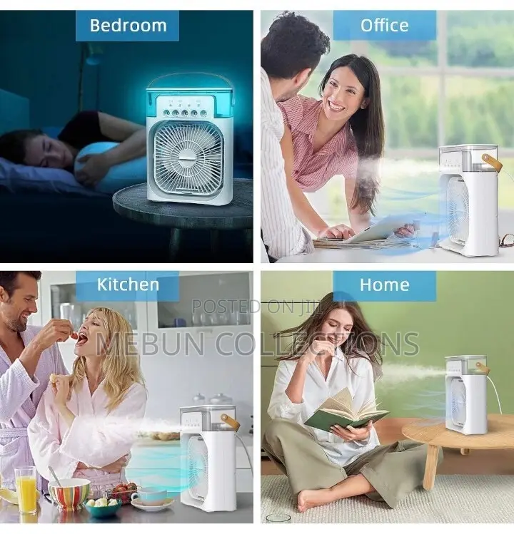 Portable Air Conditioner Fan With 7 Colors Led Light