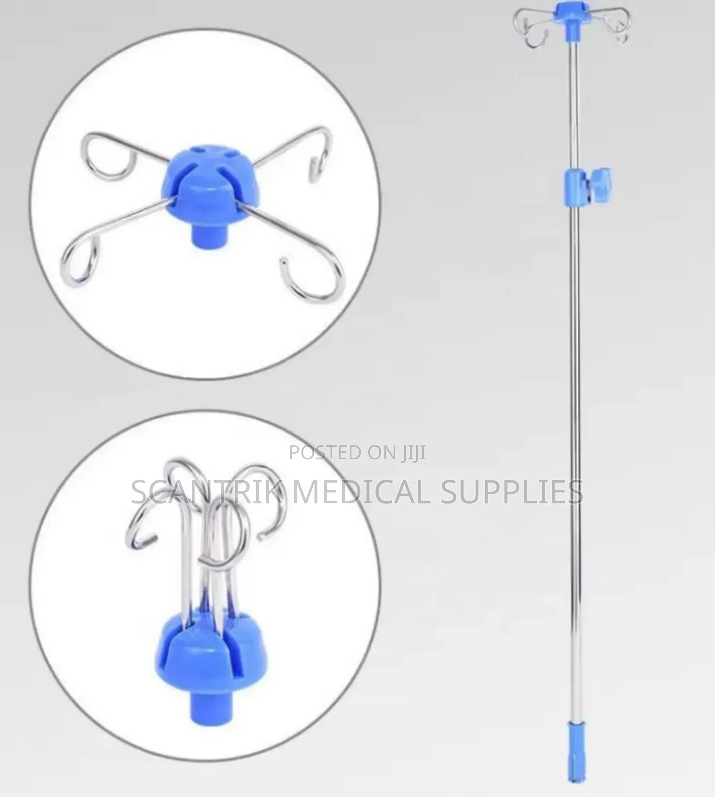 Portable Patient Iv Pole With Rolling Base
