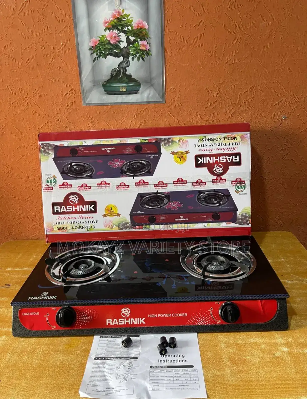 Rashnik Self Ignition 2-Faced Nonstick Gas Cooker