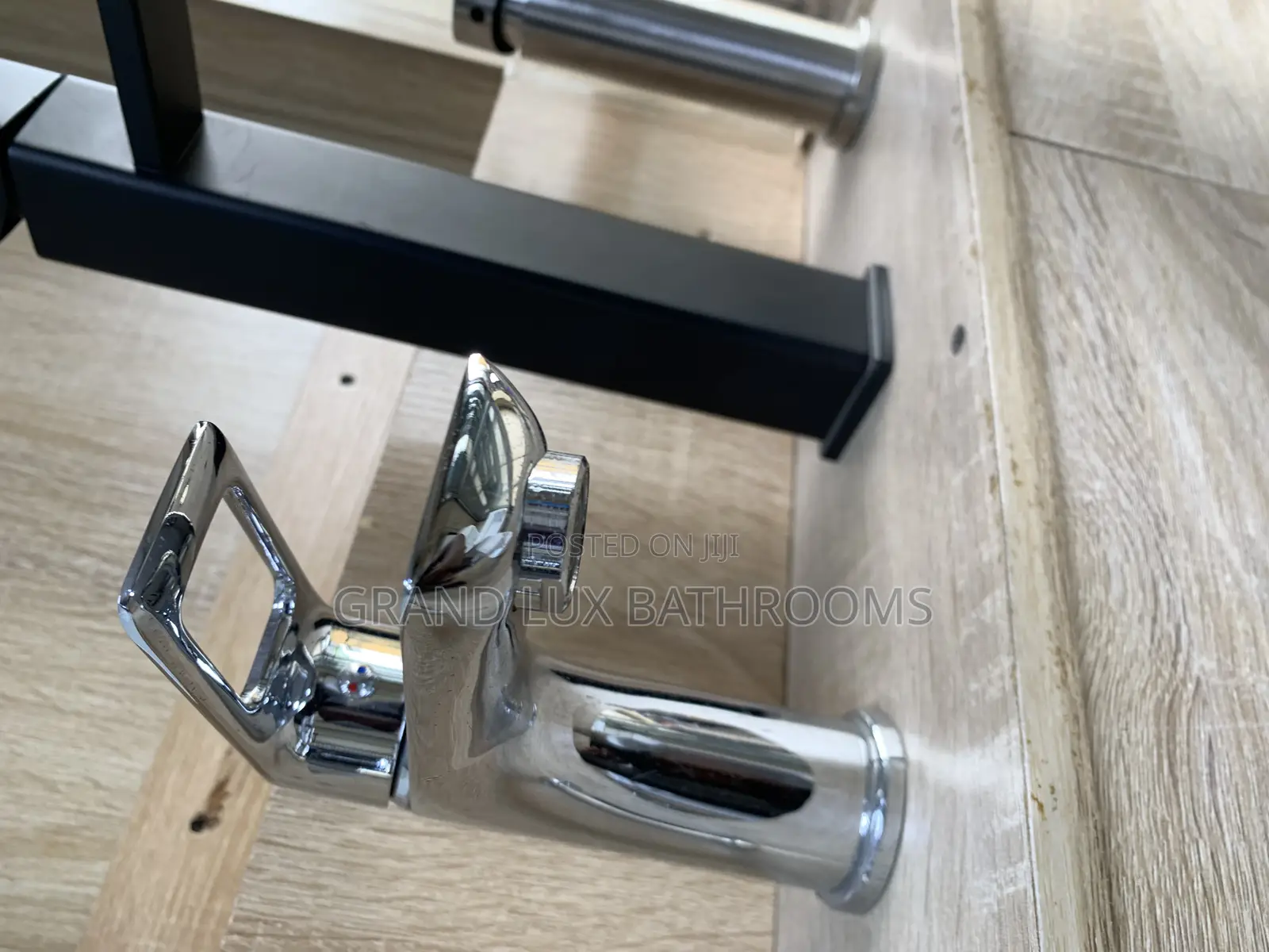 Modern Chrome Basin Mixer Tap With Open Lever Handle