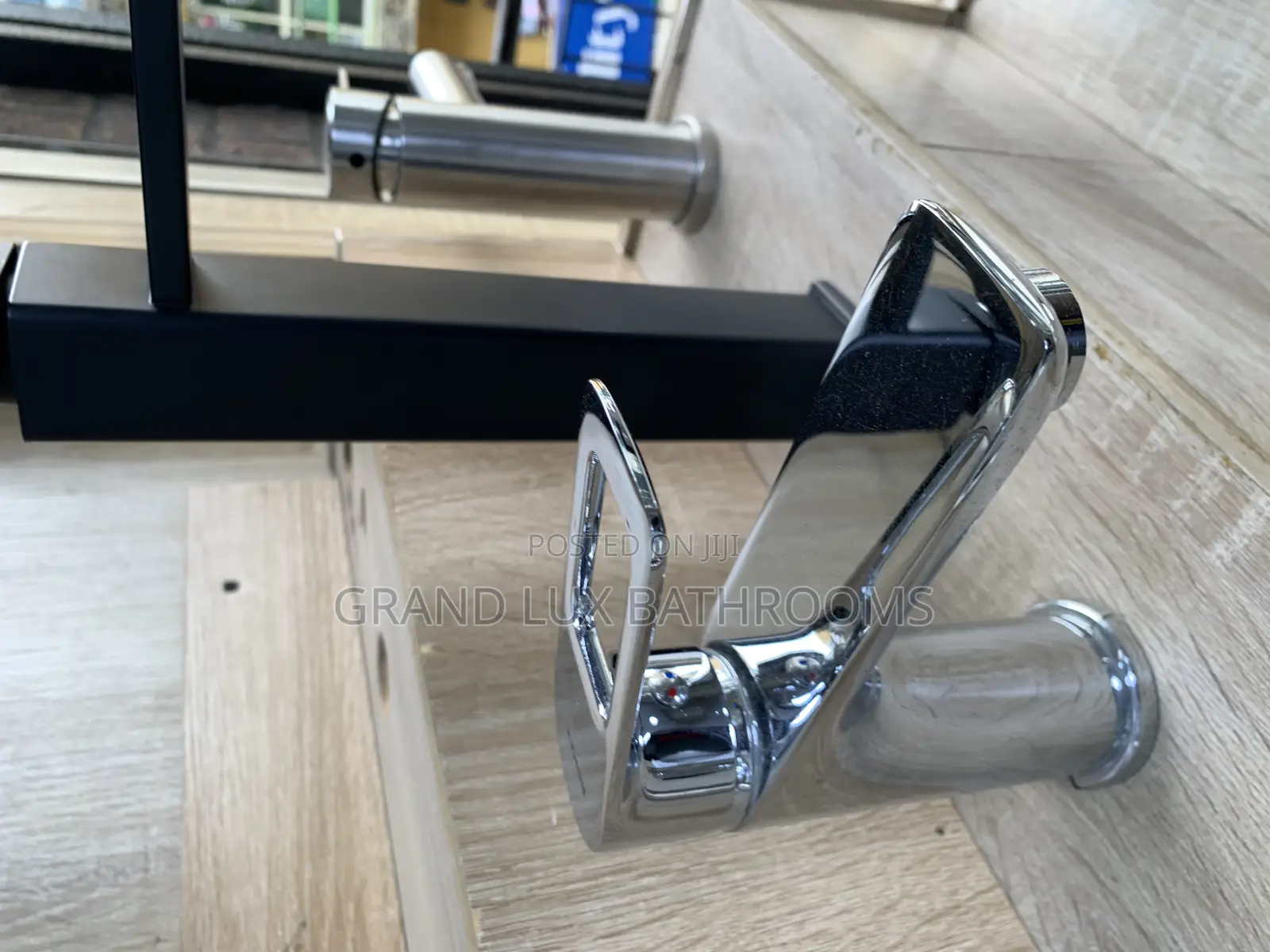 Modern Chrome Basin Mixer Tap With Open Lever Handle