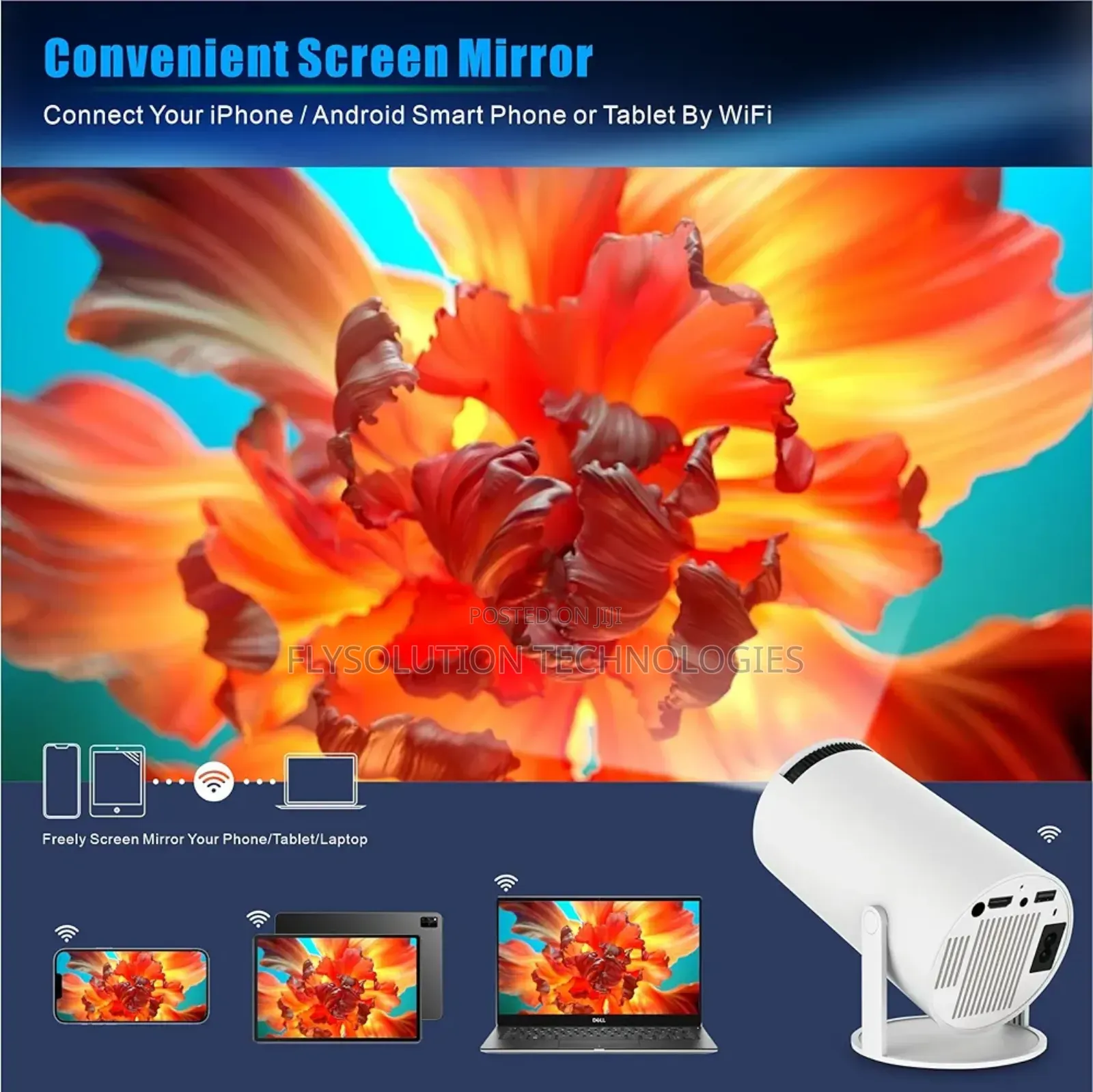 Hy300 Smart Portable Projector With Netflix Youtube