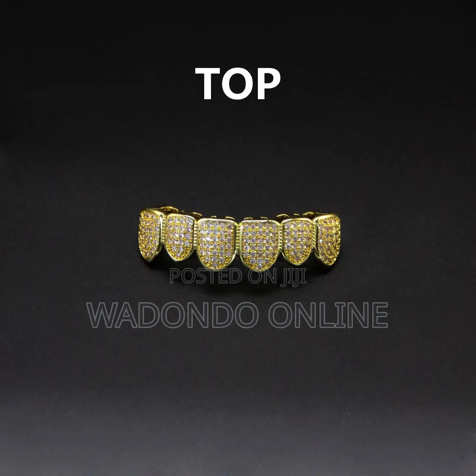 Gold Plated Cz Top Bottom Teeth Grillz Set