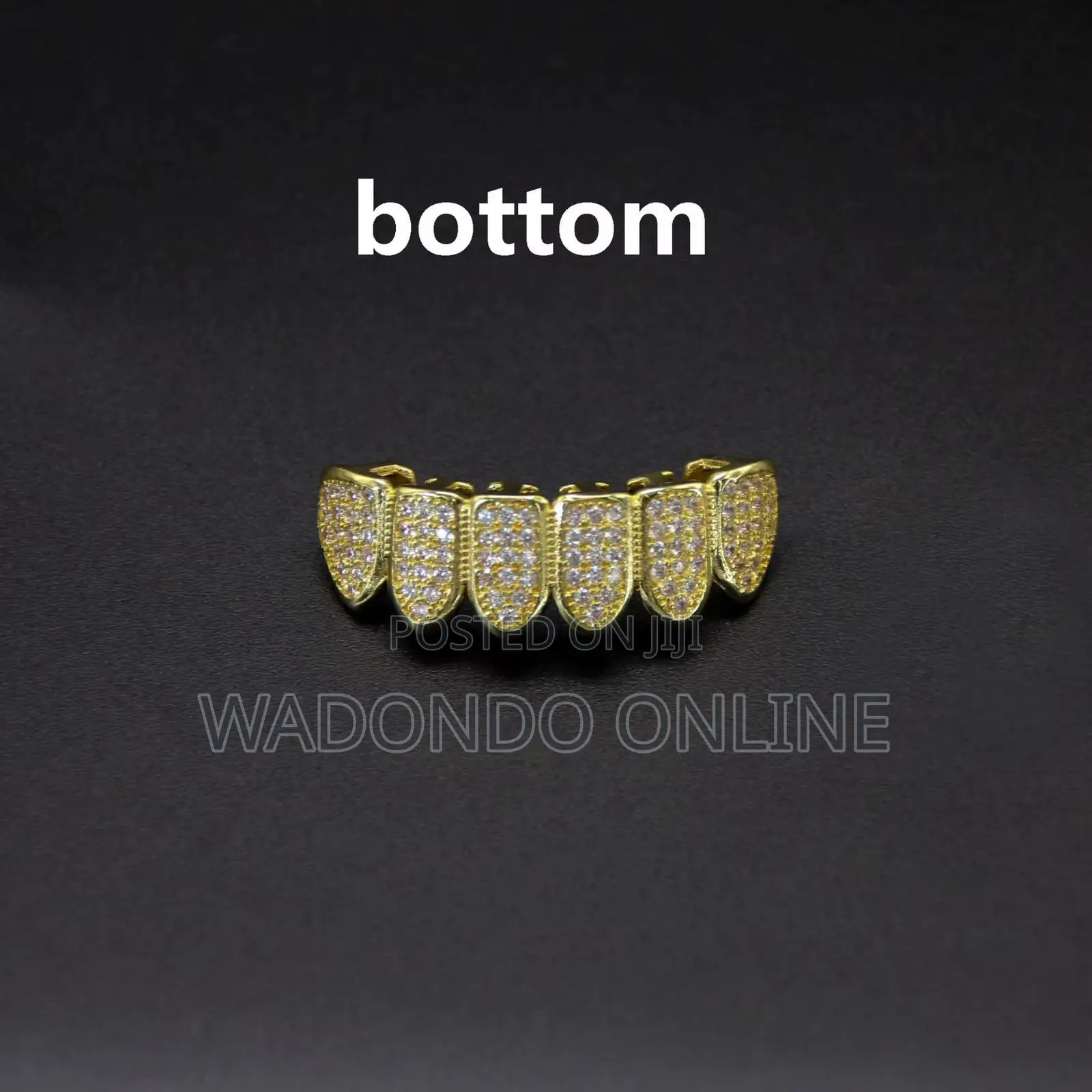 Gold Plated Cz Top Bottom Teeth Grillz Set
