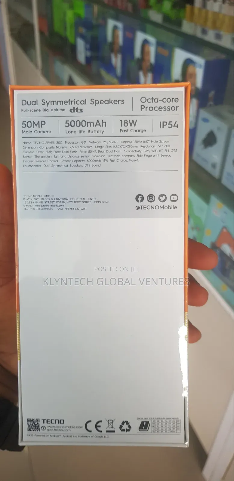 New Tecno Spark 30C 128 GB Black