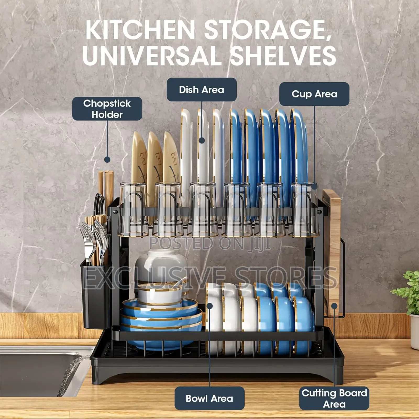 2 Tiers Multifunctional Dish Rack