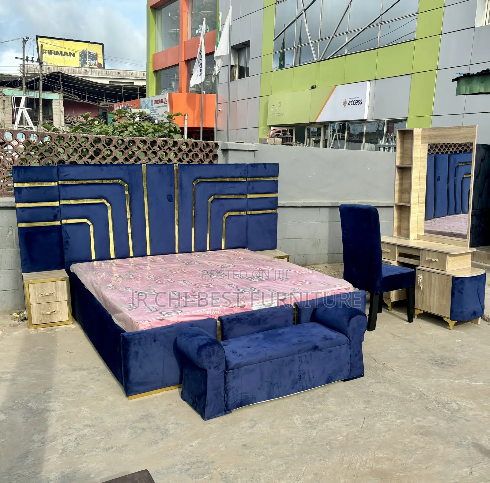 Strongly Built Set of Upholstery 6 by 6 Padded HDF Bedframe
