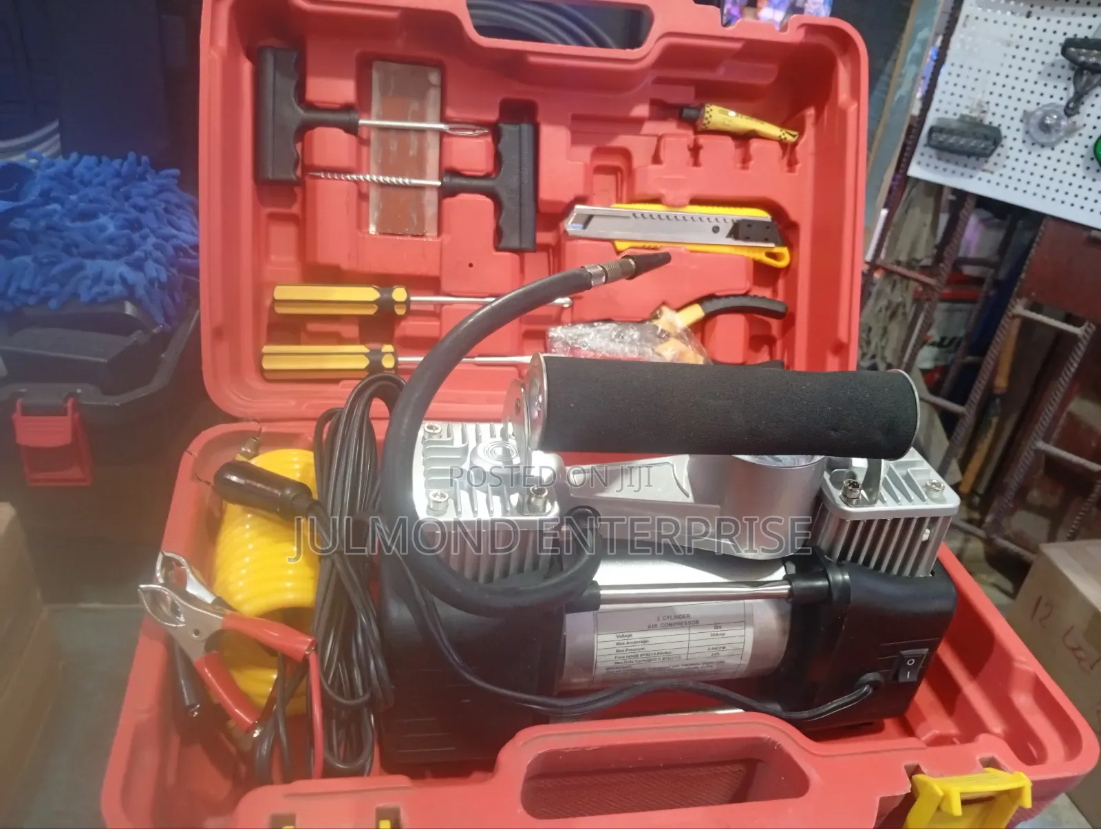 Tyre Air Compressor Inflator Double Cylinder Pump