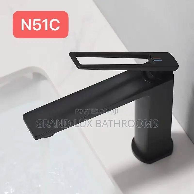 Modern Matte Black Bathroom Basin Faucet