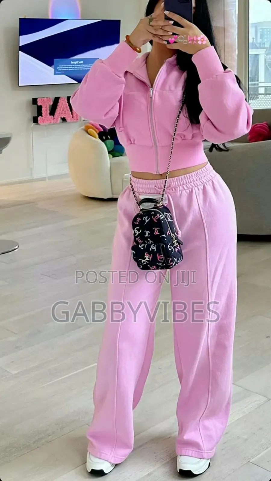 Women's Thick Fleece Tracksuit Winter-Pink