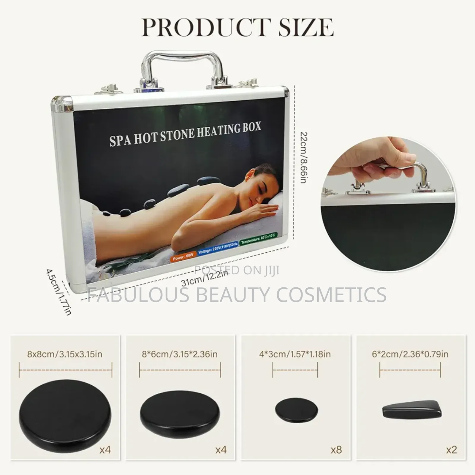 18 PCS Hot Stones Massage Set With Heater Kit Hot Stones