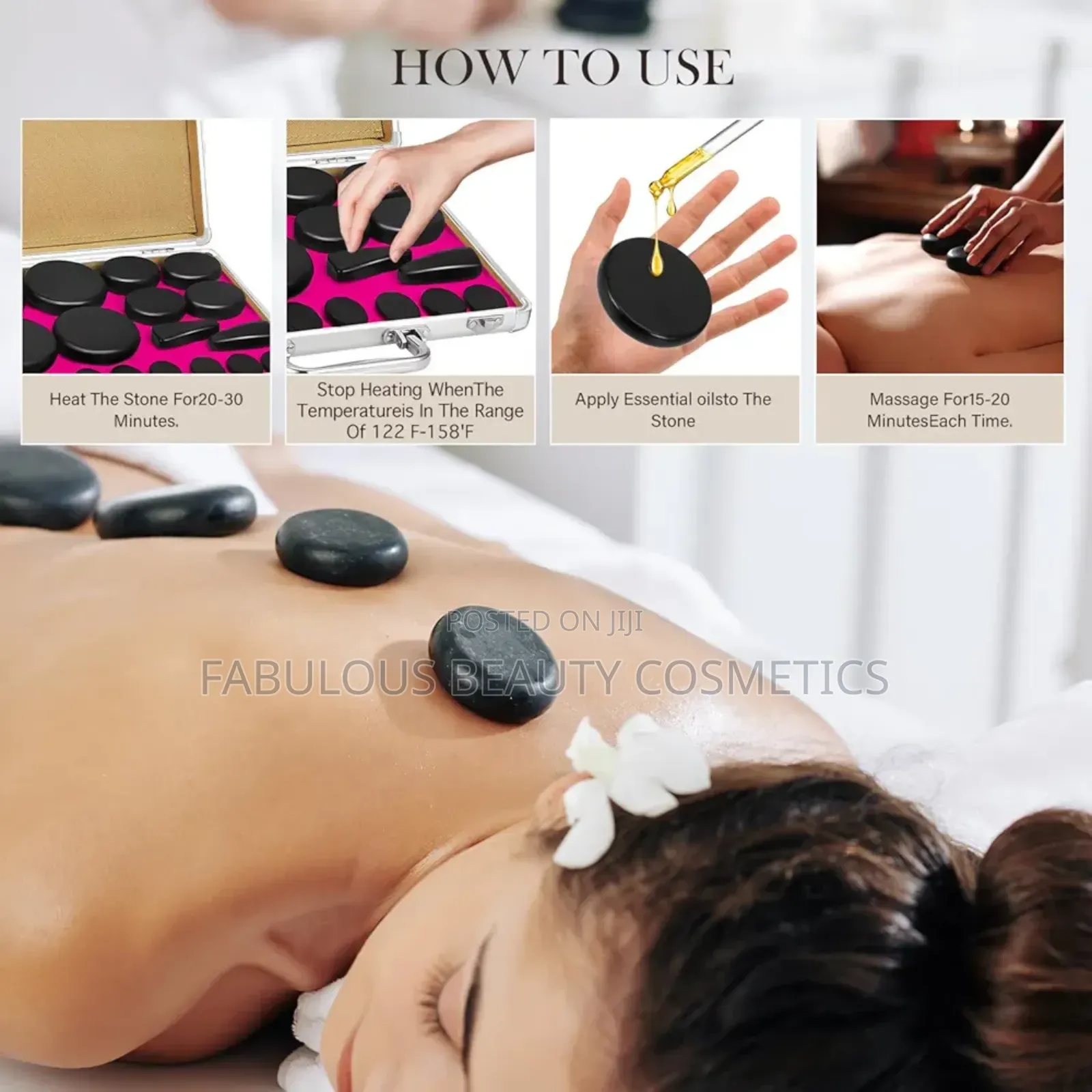 18 PCS Hot Stones Massage Set With Heater Kit Hot Stones