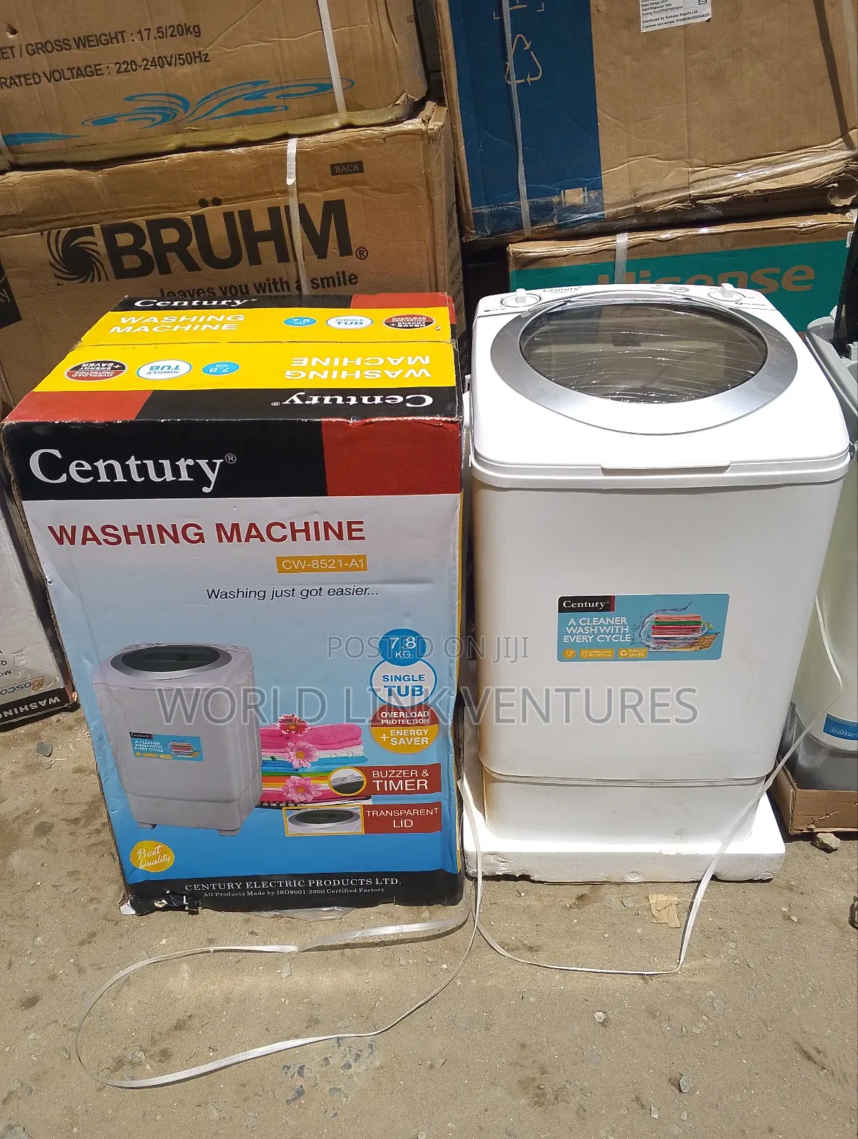 Century Single Top Washing Machine 7.8 Kg