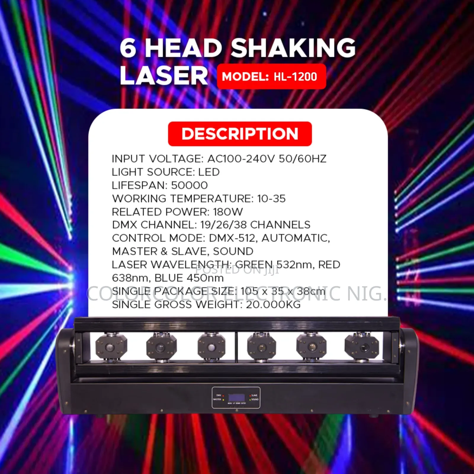 6 Head Shake Laser Hl630