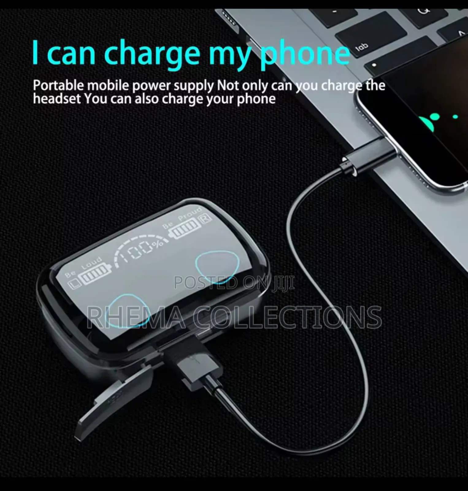M10 Bluetooth Earbud Finger Print Touch With Power Bank