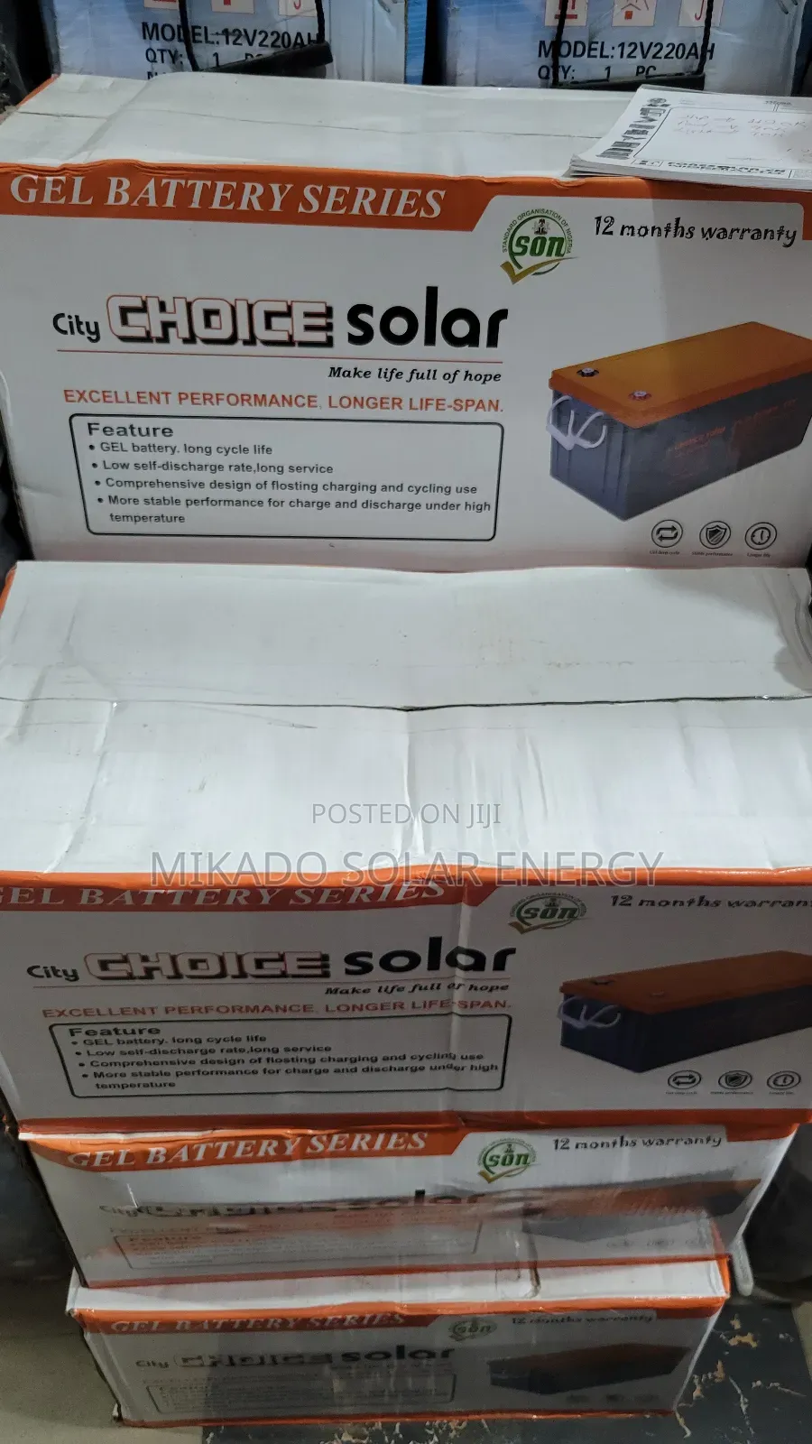 220ah 12v Choice Solar Dry Cell Battery With 5years Warranty