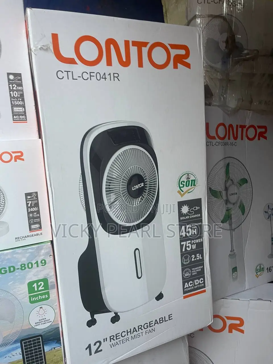 12inches Rechargeable Water Mist Fan