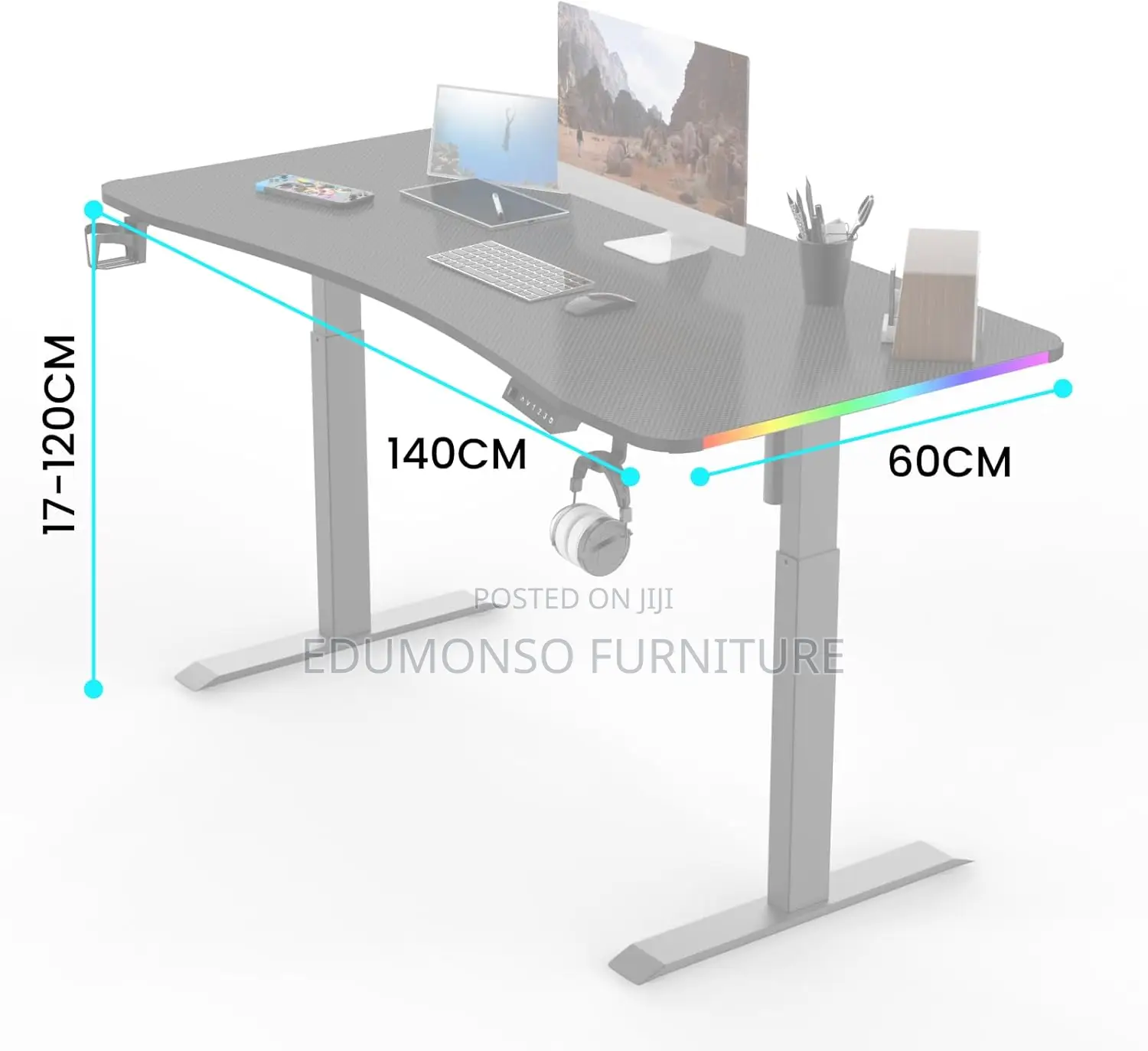 Electric Height Adjustable Gaming Standing Desk