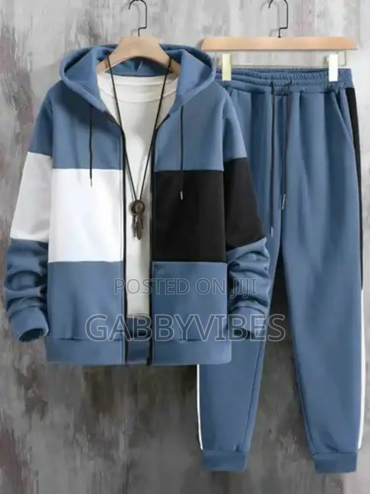 Patch Zip Up Hoodie and Pant