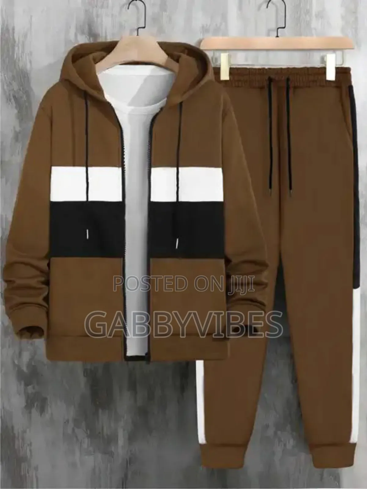Patch Zip Up Hoodie and Pant