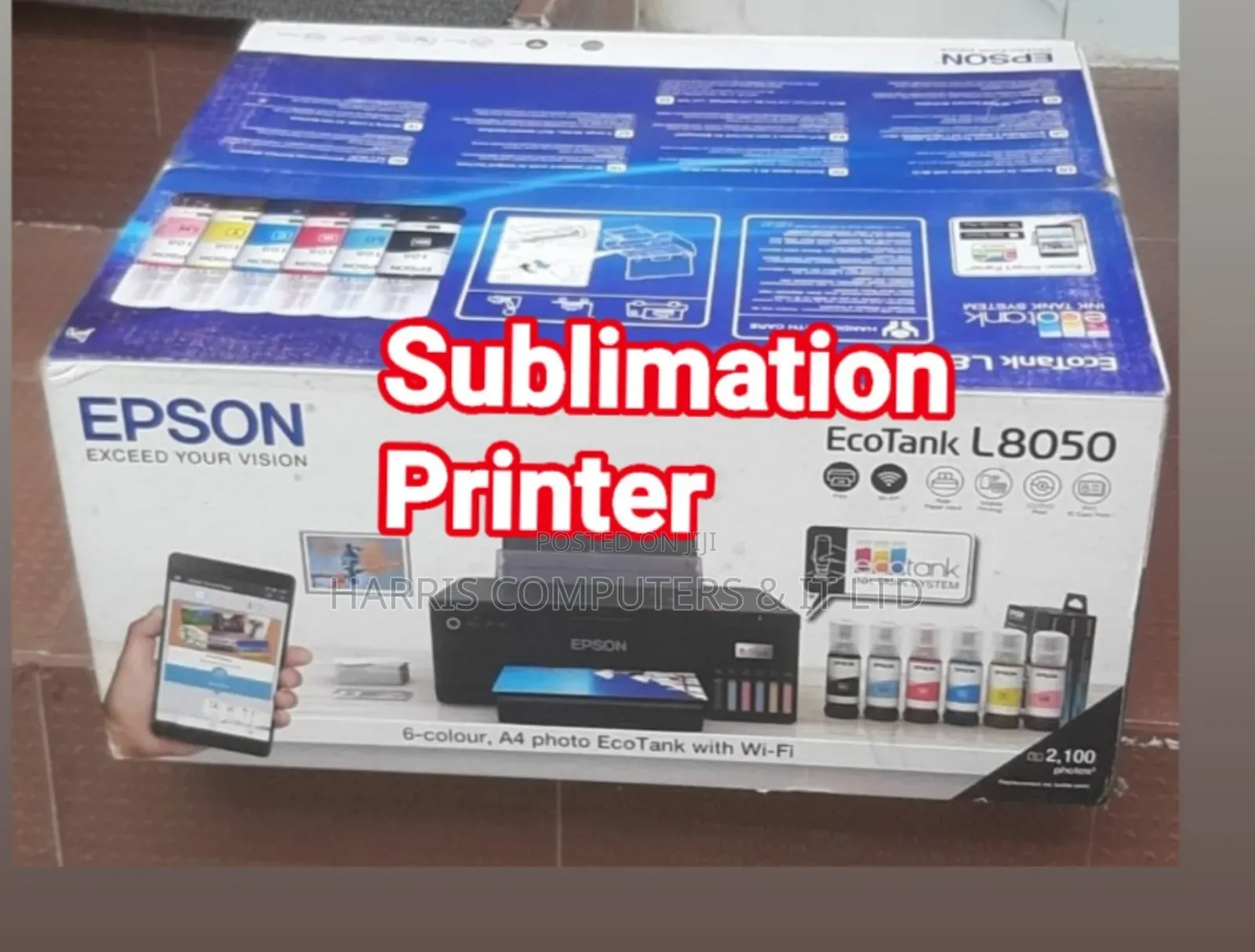 Epson L8050 Sublimation Ecotank Printer With 6 Colours Inks