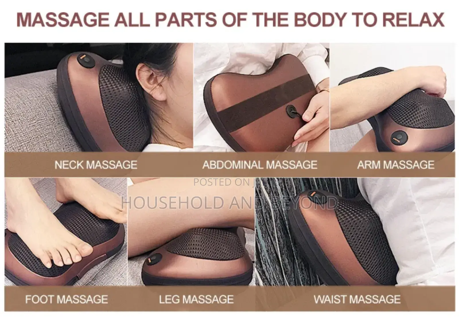 Generic Portable Car and Home Massage Pillow