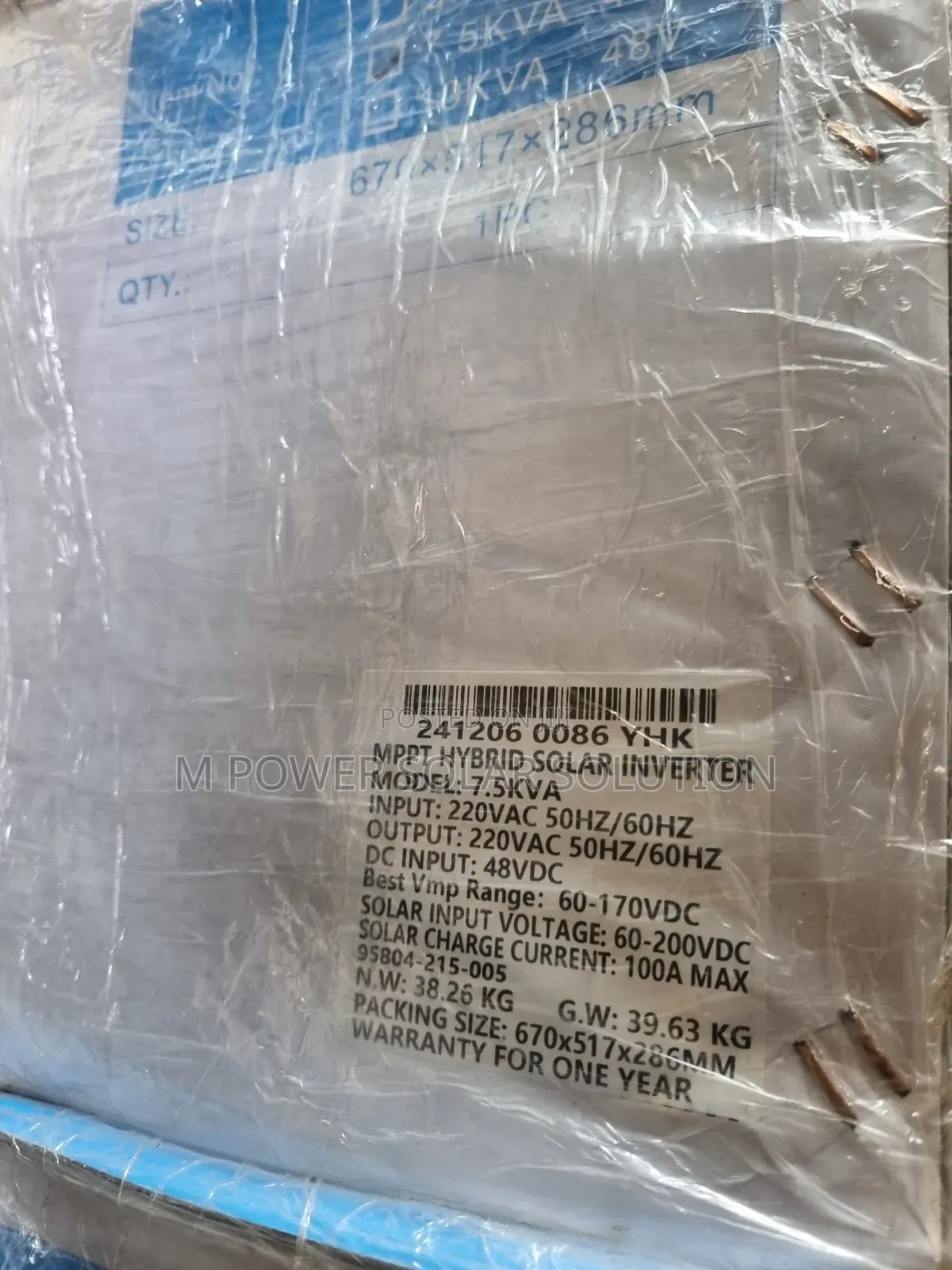 7.5kva 48v Yohako Hybrid Solar Inverter