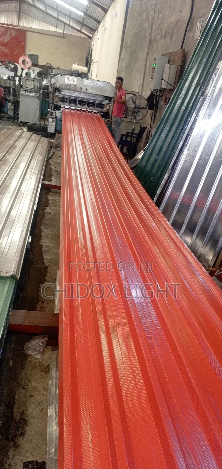 0.55 Long Span Aluminum Roofing Design Red Color Oven Baked