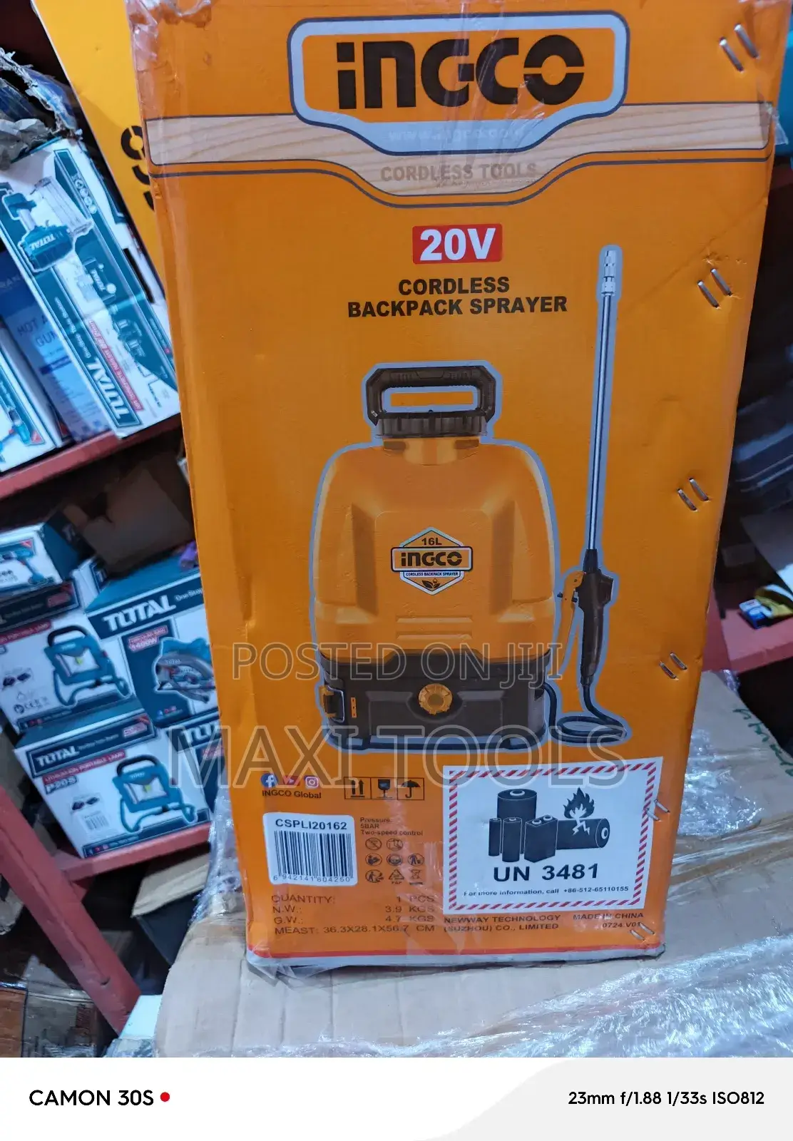 Ingco 16 Liters Backpack Sprayer Cordless 20v