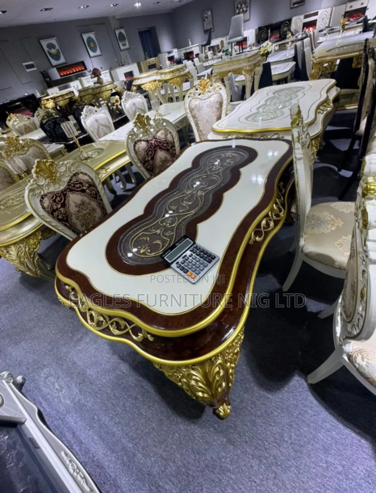 Quality Unique Royal Dinning Table by 6 Chairs