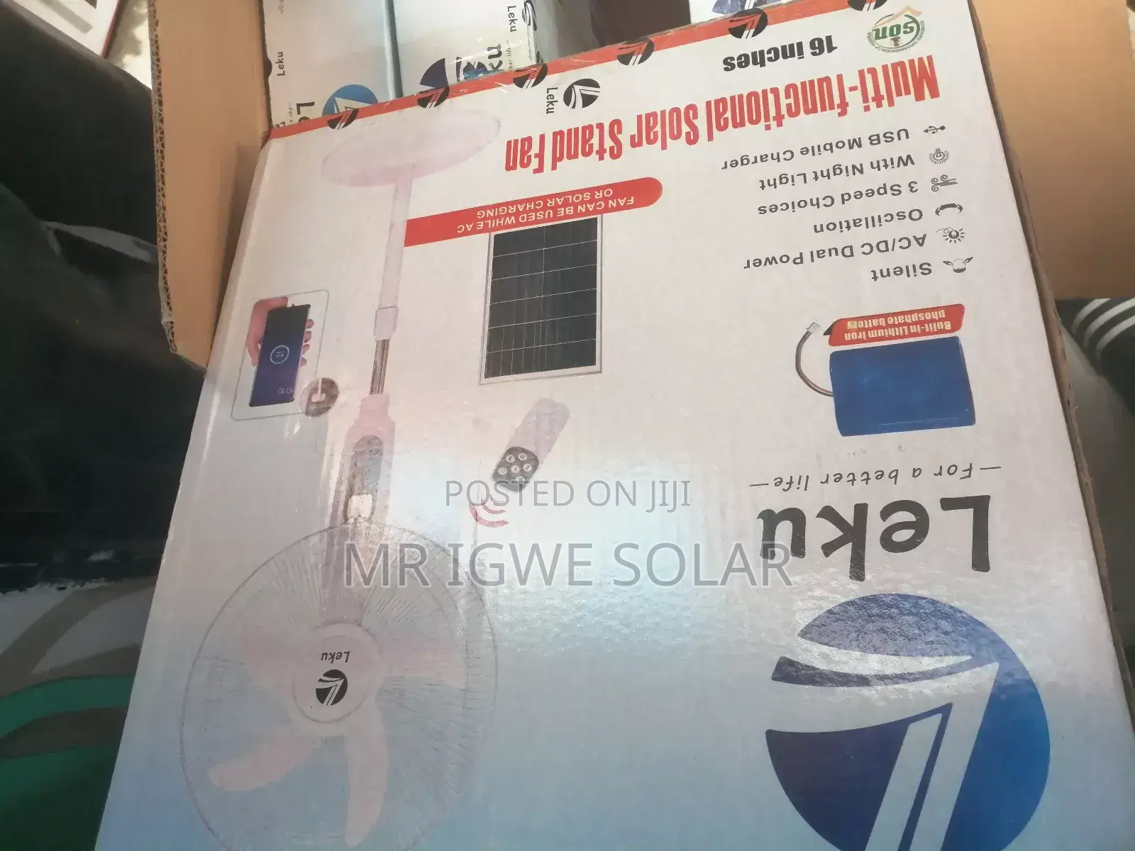 Solar Mp3 Rechargeable Fans Leku