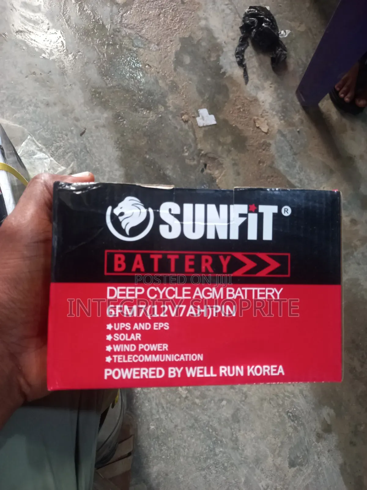 Sunfit Battery Deep Cycle Agm Battery 6fm7(12v7ah)