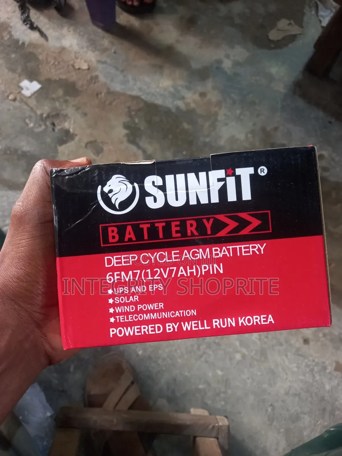 Sunfit Battery Deep Cycle Agm Battery 6fm7(12v7ah)