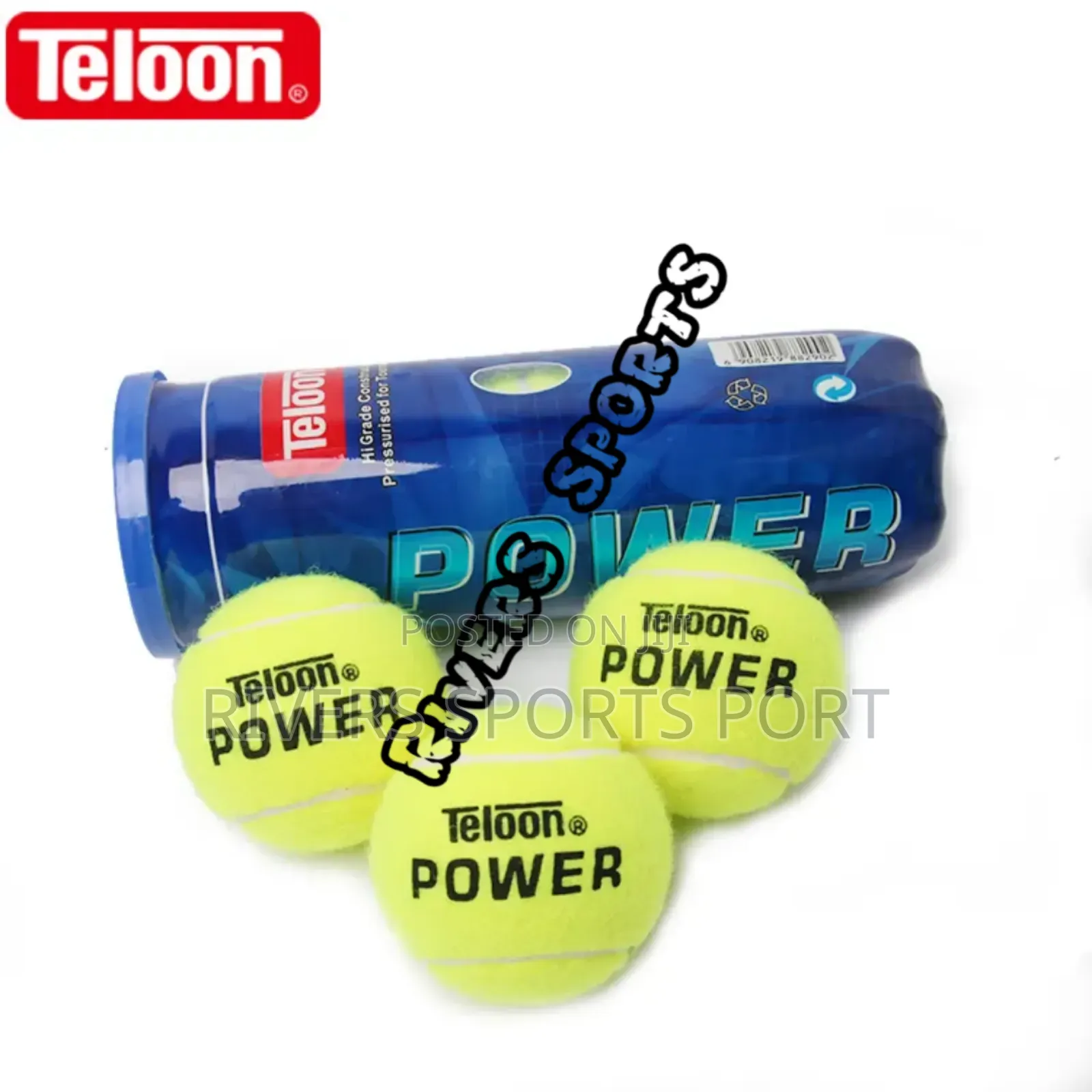 3pc Teloon Power High Grade Pressurized Tournament Lawn Tennis Ball