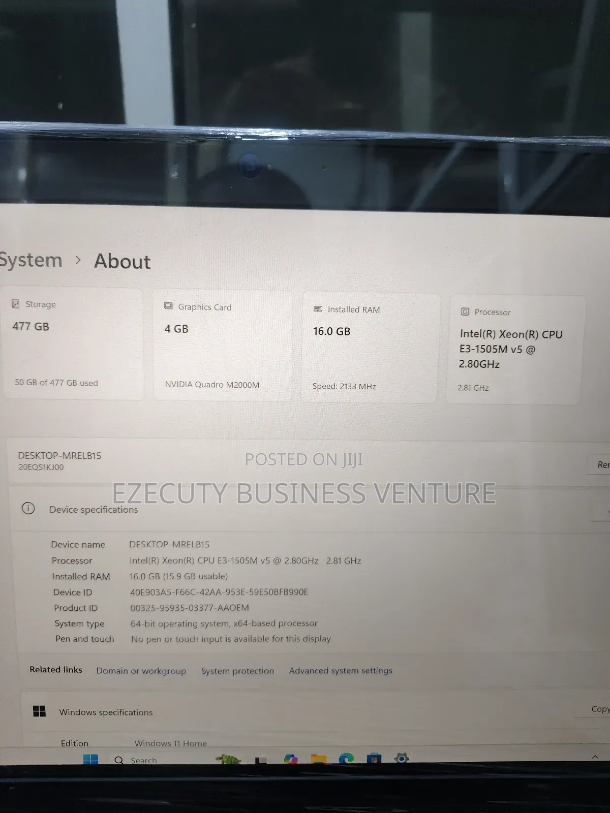 Laptop Lenovo ThinkPad P50 16GB Intel Xeon SSD 512GB