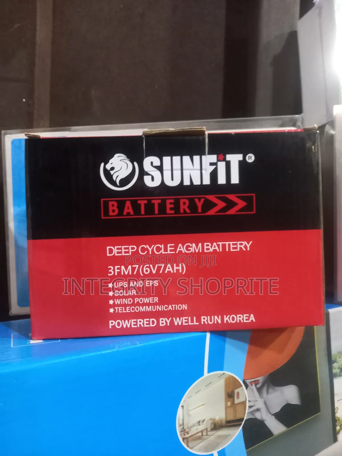 Sunfit Battery Deep Cycle Agm Battery 3fm7(6v7ah)