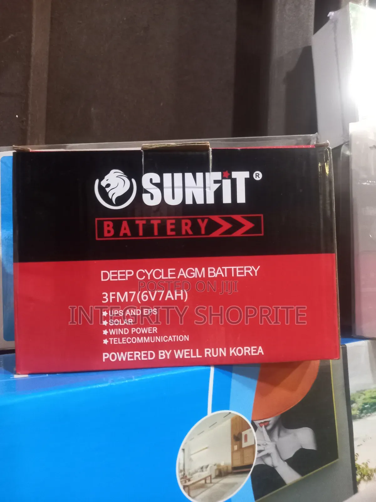 Sunfit Battery Deep Cycle Agm Battery 3fm7(6v7ah)