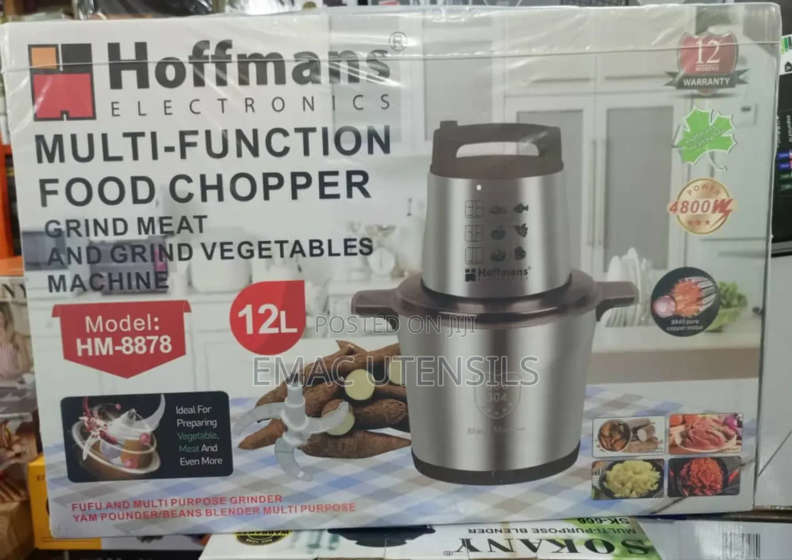 12l Hoffmans Multifunctional Food Chopper or Yam Pounder