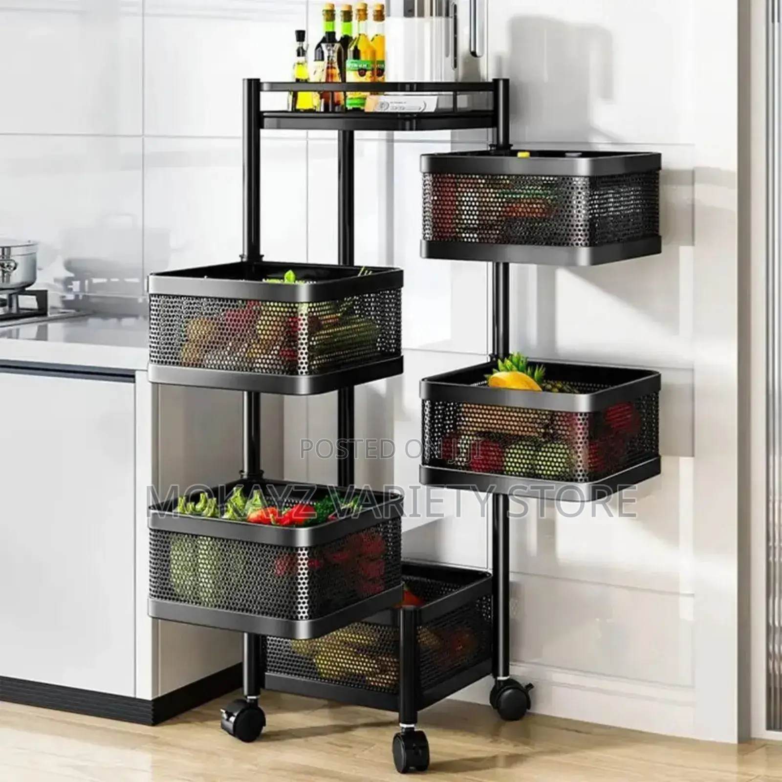 Floor Mounted Multilayer Rotating (Square) Stainless Steel Drawer