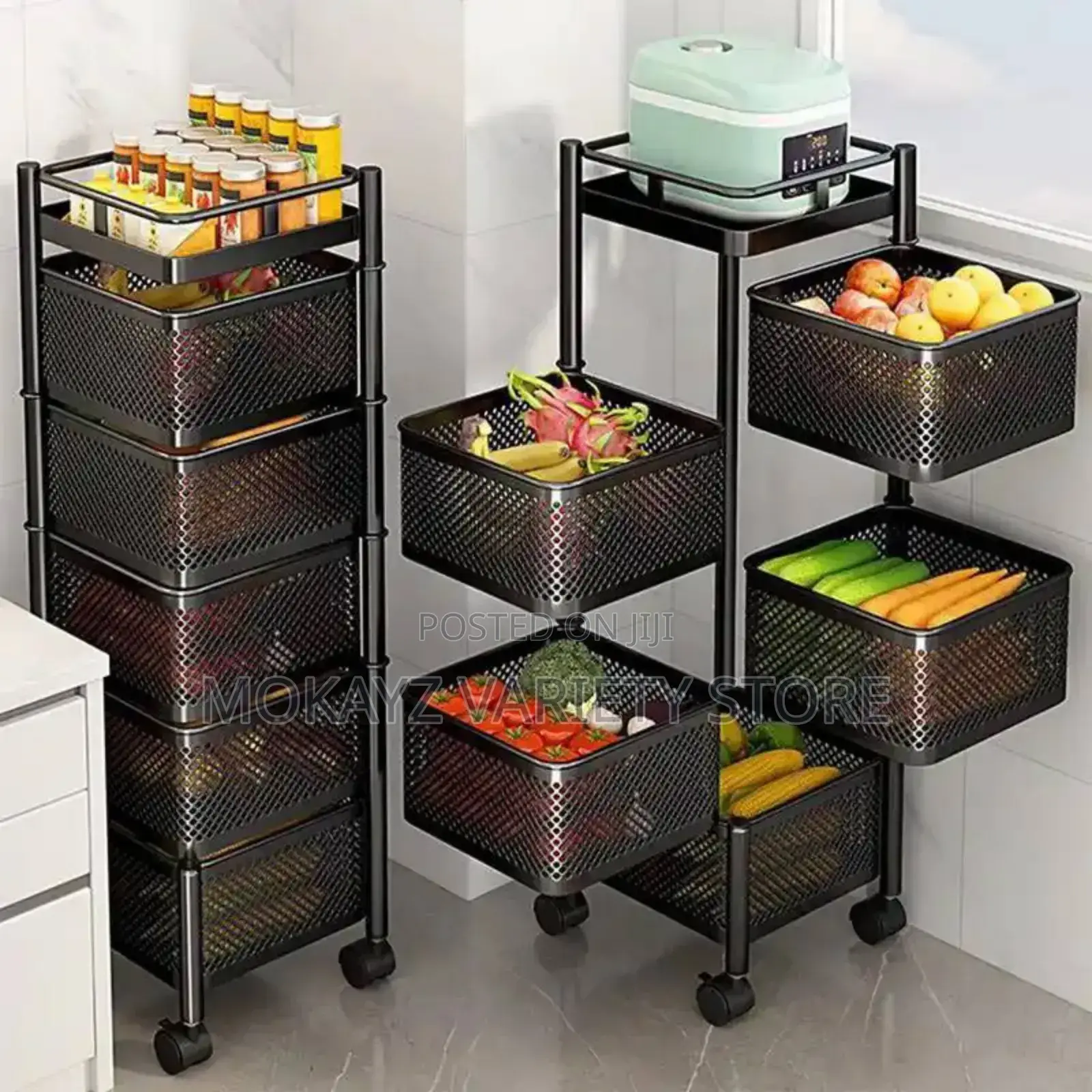 Floor Mounted Multilayer Rotating (Square) Stainless Steel Drawer